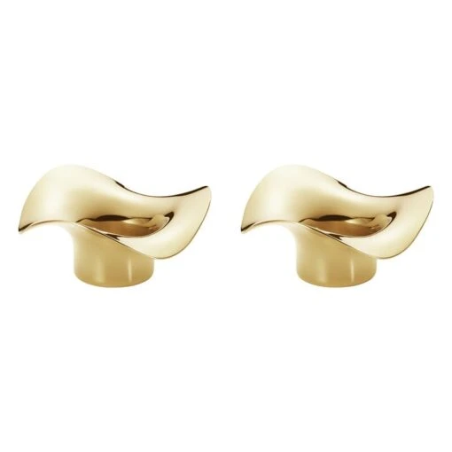 Georg Jensen Bougeoir Cobra, 2 pièces, Doré -Ménagers Décoration Soldes Boutique 10019714 COBRA TEALIGHT SS GOLD PVD 2 PCS 01