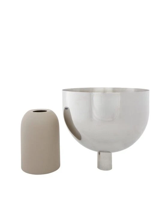 AYTM Pot De Fleurs Torus, Modèle M, Argent - taupe -Ménagers Décoration Soldes Boutique