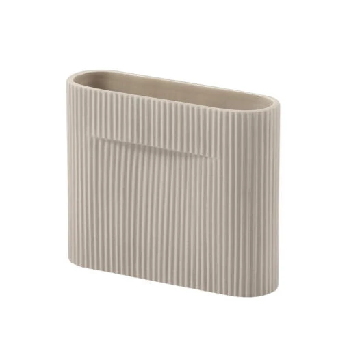 Muuto Vase Ridge, 16,5 cm, Beige -Ménagers Décoration Soldes Boutique 543Muuto AK