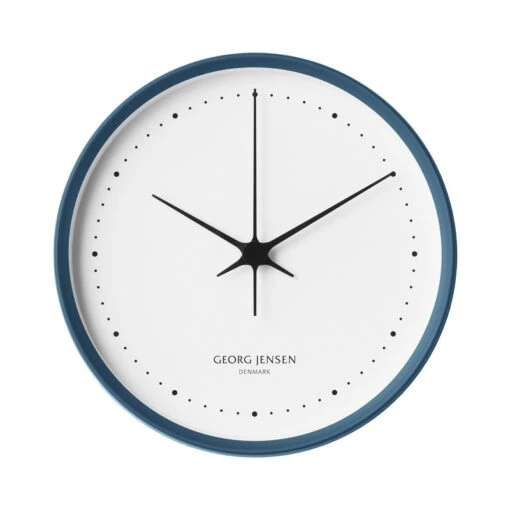 Georg Jensen Horloge Murale Henning Koppel, 22 cm, Bleu - blanc -Ménagers Décoration Soldes Boutique 5georgjensen henning koppel blue 22 ma