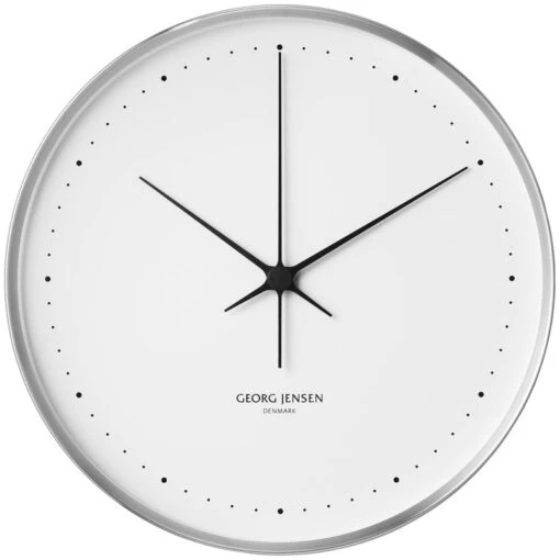 Georg Jensen Horloge Murale Henning Koppel, 40 cm, Acier Inoxydable - blanc -Ménagers Décoration Soldes Boutique 7georgjensen henning koppel steel 40 ma