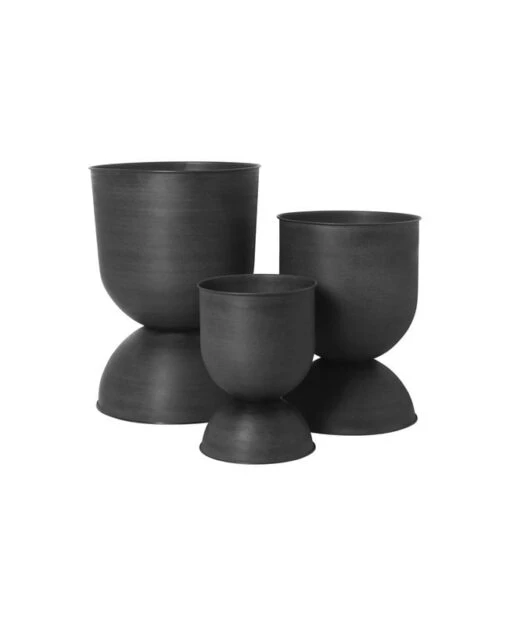 Ferm LIVING Pot Hourglass, Modèle M, Noir -Ménagers Décoration Soldes Boutique Hourglass pot 100129 629 2 1