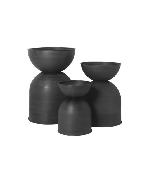 Ferm LIVING Pot Hourglass, Modèle M, Noir -Ménagers Décoration Soldes Boutique Hourglass pot 100129 629 3 1