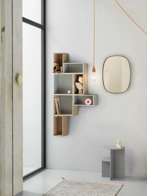 Muuto Miroir Framed, Petit Modèle, Taupe -Ménagers Décoration Soldes Boutique Mini Stacked Group Oak Light Gray E27 Clay Brown Framed Mirror Halves side tabe ply Dots org