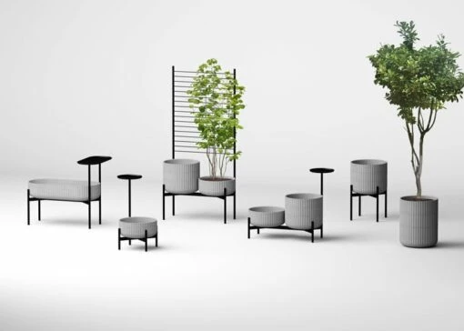 Elementa Jardinière Basse Avec Support Klorofyll, Gris -Ménagers Décoration Soldes Boutique greyKlorofyllgreensetup3 1